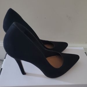COPY - Black Suade Heels. Size 6.5